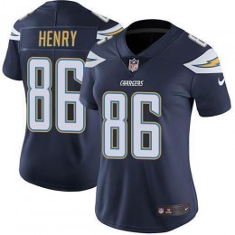 Los Angeles Chargers #86 Hunter Henry Navy Blue Team Color Women's Stitched NFL Vapor Untouchable Limited Jersey