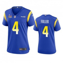 Los Angeles Los Angeles Rams #4 Jordan Fuller Women's Super Bowl LVI Patch Game NFL Jersey-Royal Womens