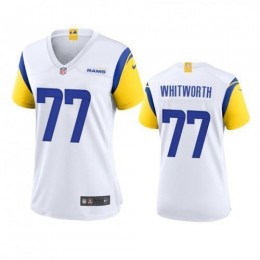 Los Angeles Los Angeles Rams #77 Andrew Whitworth Women's Alternate Game NFL Jersey-White Womens