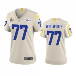 Los Angeles Los Angeles Rams #77 Andrew Whitworth Women's Super Bowl LVI Patch Game NFL Jersey-Bone Womens