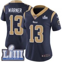 Los Angeles Rams #13 Kurt Warner Navy Blue Team Color Super Bowl LIII Bound Women's Stitched NFL Vapor Untouchable Limited Jersey