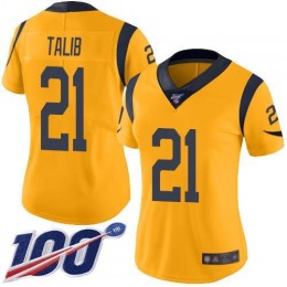 Los Angeles Rams #21 Aqib Talib Gold Women's Stitched NFL Limited Rush 100th Season Jersey