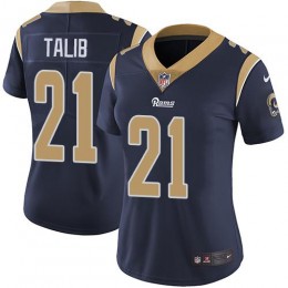 Los Angeles Rams #21 Aqib Talib Navy Blue Team Color Women's Stitched NFL Vapor Untouchable Limited Jersey