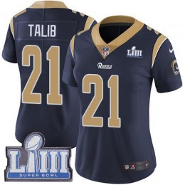 Los Angeles Rams #21 Aqib Talib Navy Blue Team Color Super Bowl LIII Bound Women's Stitched NFL Vapor Untouchable Limited Jersey