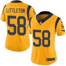 Los Angeles Rams #58 Cory Littleton Gold Women's Stitched NFL Limited Rush Jersey