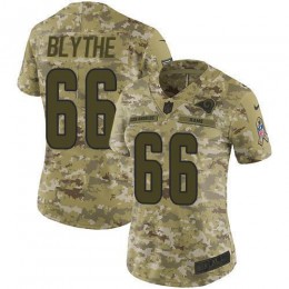 Los Angeles Rams #66 Austin Blythe Camo Women's Stitched NFL Limited 2018 Salute To Service Jersey