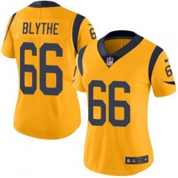 Los Angeles Rams #66 Austin Blythe Gold Women's Stitched NFL Limited Rush Jersey