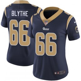 Los Angeles Rams #66 Austin Blythe Navy Blue Team Color Women's Stitched NFL Vapor Untouchable Limited Jersey