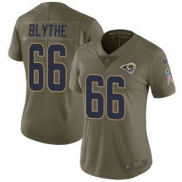 Los Angeles Rams #66 Austin Blythe Olive Women's Stitched NFL Limited 2017 Salute To Service Jersey