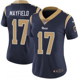 Rams #17 Baker Mayfield Navy Blue Team Color Women's Stitched NFL Vapor Untouchable Limited Jersey