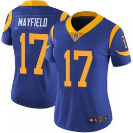 Rams #17 Baker Mayfield Royal Blue Alternate Women's Stitched NFL Vapor Untouchable Limited Jersey