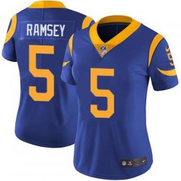 Rams #5 Jalen Ramsey Royal Blue Alternate Women's Stitched NFL Vapor Untouchable Limited Jersey