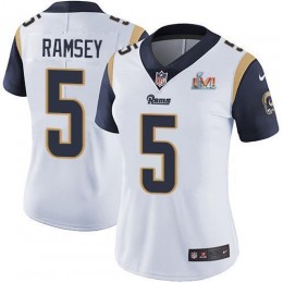 Rams #5 Jalen Ramsey White Super Bowl LIII Bound Women's Stitched NFL Vapor Untouchable Limited Jersey