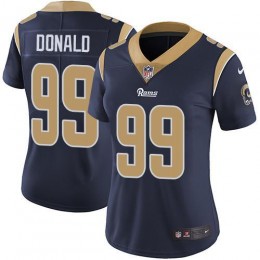 Rams #99 Aaron Donald Navy Blue Team Color Women's Stitched NFL Vapor Untouchable Limited Jersey