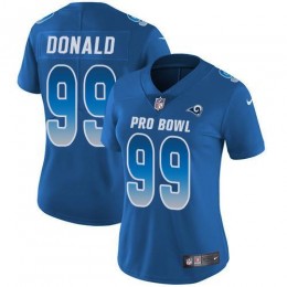 Rams #99 Aaron Donald Royal Women's Stitched NFL Limited NFC 2018 Pro Bowl Jersey