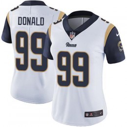 Rams #99 Aaron Donald White Women's Stitched NFL Vapor Untouchable Limited Jersey