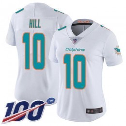 Dolphins #10 Tyreek Hill White Women's Stitched NFL 100th Season Vapor Untouchable Limited Jersey