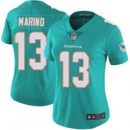 Dolphins #13 Dan Marino Aqua Green Team Color Women's Stitched NFL Vapor Untouchable Limited Jersey