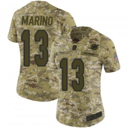 Dolphins #13 Dan Marino Camo Women's Stitched NFL Limited 2018 Salute To Service Jersey