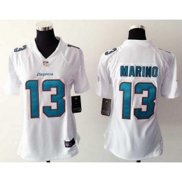 Dolphins #13 Dan Marino White Women's Stitched NFL Elite Jersey