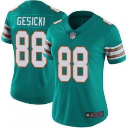 Dolphins #88 Mike Gesicki Aqua Green Alternate Women's Stitched NFL Vapor Untouchable Limited Jersey