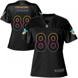 Dolphins #88 Mike Gesicki Black Women's NFL Fashion Game Jersey
