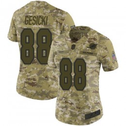 Dolphins #88 Mike Gesicki Camo Women's Stitched NFL Limited 2018 Salute To Service Jersey