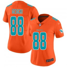 Dolphins #88 Mike Gesicki Orange Women's Stitched NFL Limited Inverted Legend Jersey