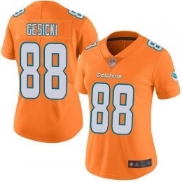 Dolphins #88 Mike Gesicki Orange Women's Stitched NFL Limited Rush Jersey
