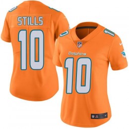 Miami Dolphins #10 Kenny Stills Orange Women's Stitched NFL Limited Rush Jersey