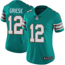 Miami Dolphins #12 Bob Griese Aqua Green Alternate Women's Stitched NFL Vapor Untouchable Limited Jersey