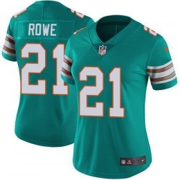 Miami Dolphins #21 Eric Rowe Aqua Green Alternate Women's Stitched NFL Vapor Untouchable Limited Jersey