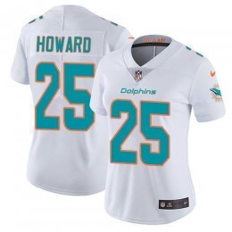 Miami Dolphins #25 Xavien Howard White Women's Stitched NFL Vapor Untouchable Limited Jersey
