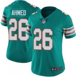 Miami Dolphins #26 Salvon Ahmed Aqua Green Alternate Women's Stitched NFL Vapor Untouchable Limited Jersey