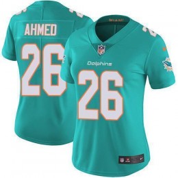 Miami Dolphins #26 Salvon Ahmed Aqua Green Team Color Women's Stitched NFL Vapor Untouchable Limited Jersey