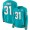 Miami Dolphins #31 Byron Jones Aqua Green Team Color Women's Stitched NFL Limited Therma Long Sleeve Jersey