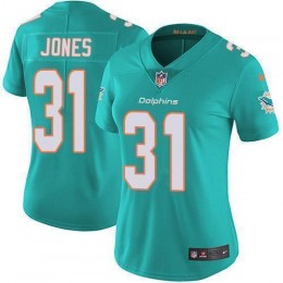 Miami Dolphins #31 Byron Jones Aqua Green Team Color Women's Stitched NFL Vapor Untouchable Limited Jersey