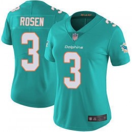 Miami Dolphins #3 Josh Rosen Aqua Green Team Color Women's Stitched NFL Vapor Untouchable Limited Jersey