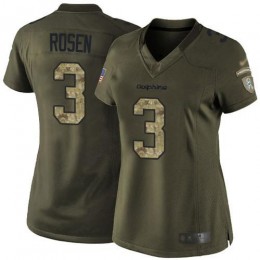 Miami Dolphins #3 Josh Rosen Green Women's Stitched NFL Limited 2015 Salute to Service Jersey