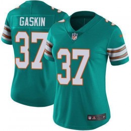 Miami Dolphins #37 Myles Gaskin Aqua Green Alternate Women's Stitched NFL Vapor Untouchable Limited Jersey