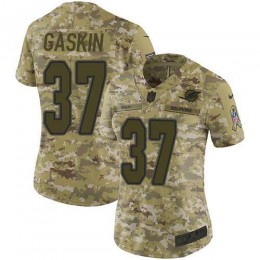 Miami Dolphins #37 Myles Gaskin Camo Women's Stitched NFL Limited 2018 Salute To Service Jersey