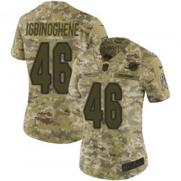 Miami Dolphins #46 Noah Igbinoghene Camo Women's Stitched NFL Limited 2018 Salute To Service Jersey