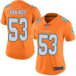 Miami Dolphins #53 Kyle Van Noy Orange Women's Stitched NFL Limited Rush Jersey