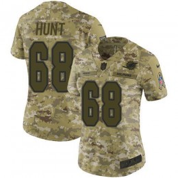 Miami Dolphins #68 Robert Hunt Camo Women's Stitched NFL Limited 2018 Salute To Service Jersey