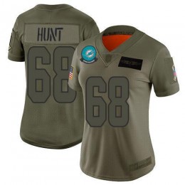 Miami Dolphins #68 Robert Hunt Camo Women's Stitched NFL Limited 2019 Salute To Service Jersey
