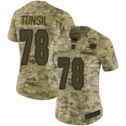 Miami Dolphins #78 Laremy Tunsil Camo Women's Stitched NFL Limited 2018 Salute to Service Jersey