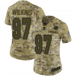 Miami Dolphins #97 Christian Wilkins Camo Women's Stitched NFL Limited 2018 Salute to Service Jersey