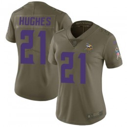 Minnesota Vikings #21 Mike Hughes Olive Women's Stitched NFL Limited 2017 Salute to Service Jersey