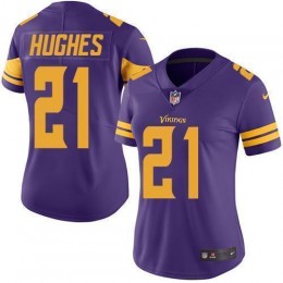 Minnesota Vikings #21 Mike Hughes Purple Women's Stitched NFL Limited Rush Jersey
