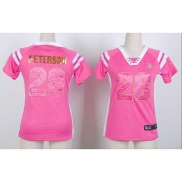 Minnesota Vikings #28 Adrian Peterson Pink Women's Stitched NFL Elite Draft Him Shimmer Jersey